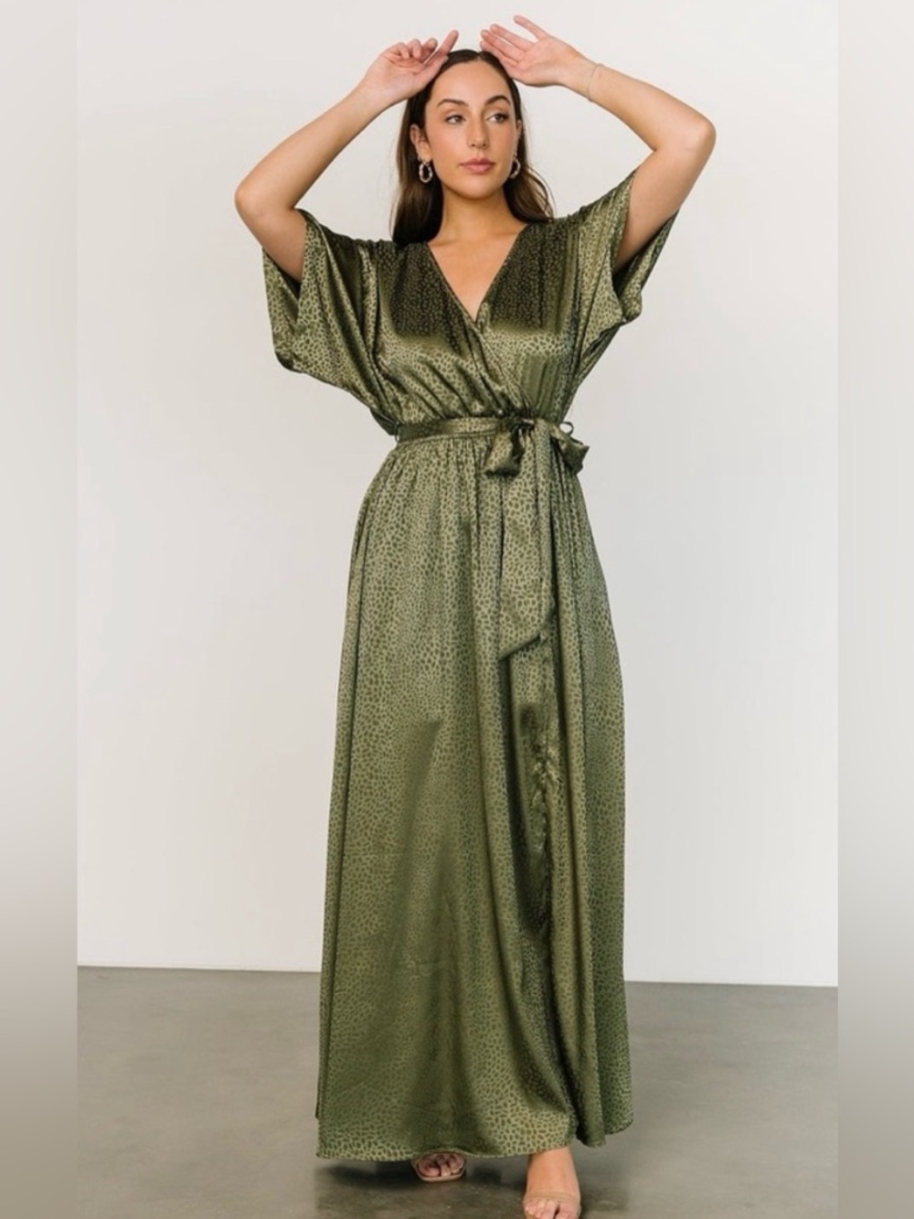 Baltic Born Savannah Polka Dot Olive Green Dress